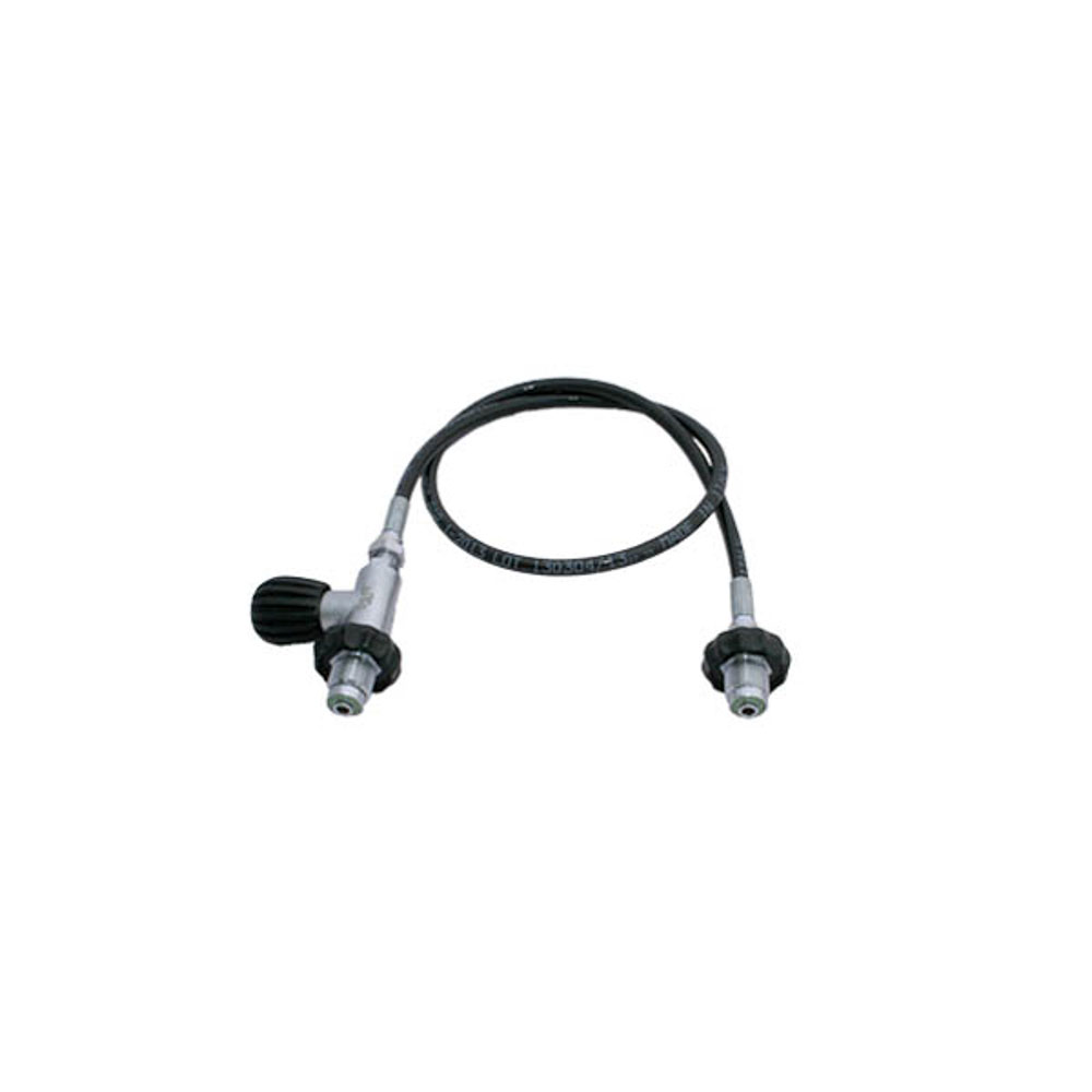 Oxygen clean decanting hose 1 meter, no gauge