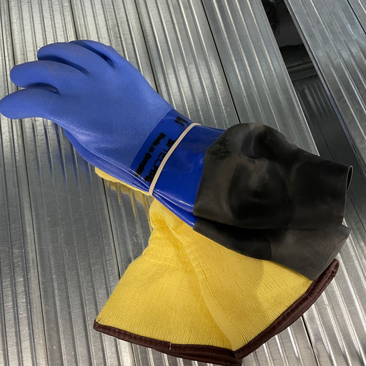 [PVC-B-M] Blue PVC Glove Bottleneck M